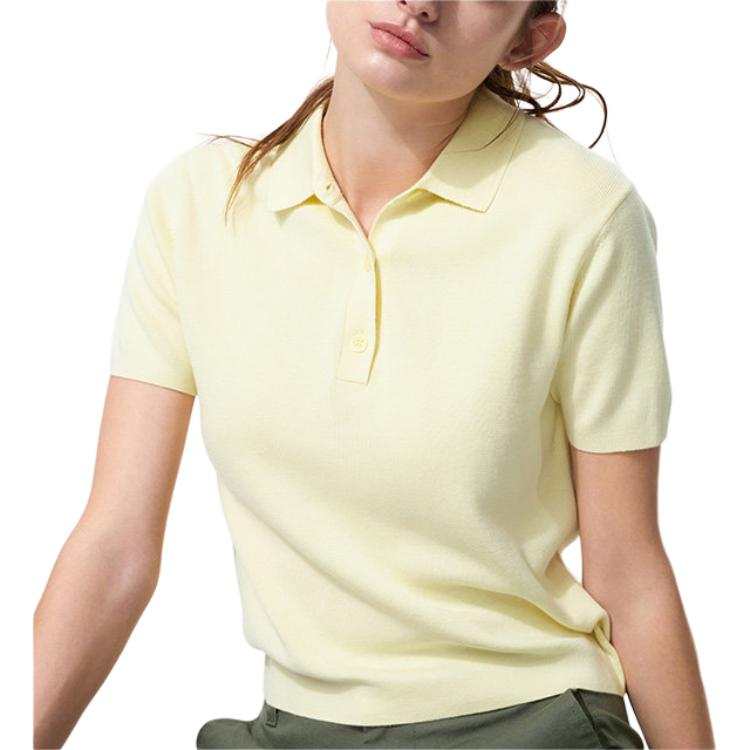 UNIQLO SS26 Polo Shirts Women's Light Yellow Polo Collar Moderate