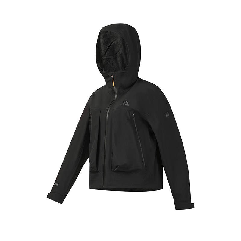 FILA EXPLORE Waterproof And Windproof Windbreaker Jacket Women's Pitch Black