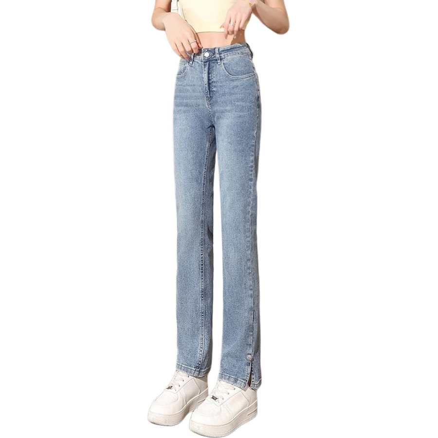 Tonlion Jeans Women's Light Blue Moderate Straight Fit Pants