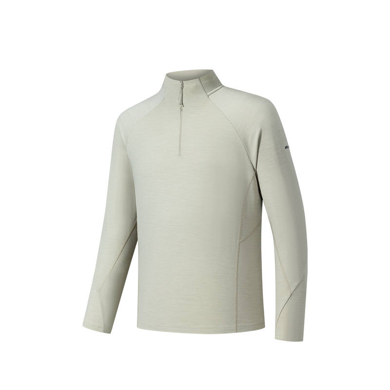 ANTA T Shirts Men's Earthen Clay Stand Collar Moderate Straight Fit
