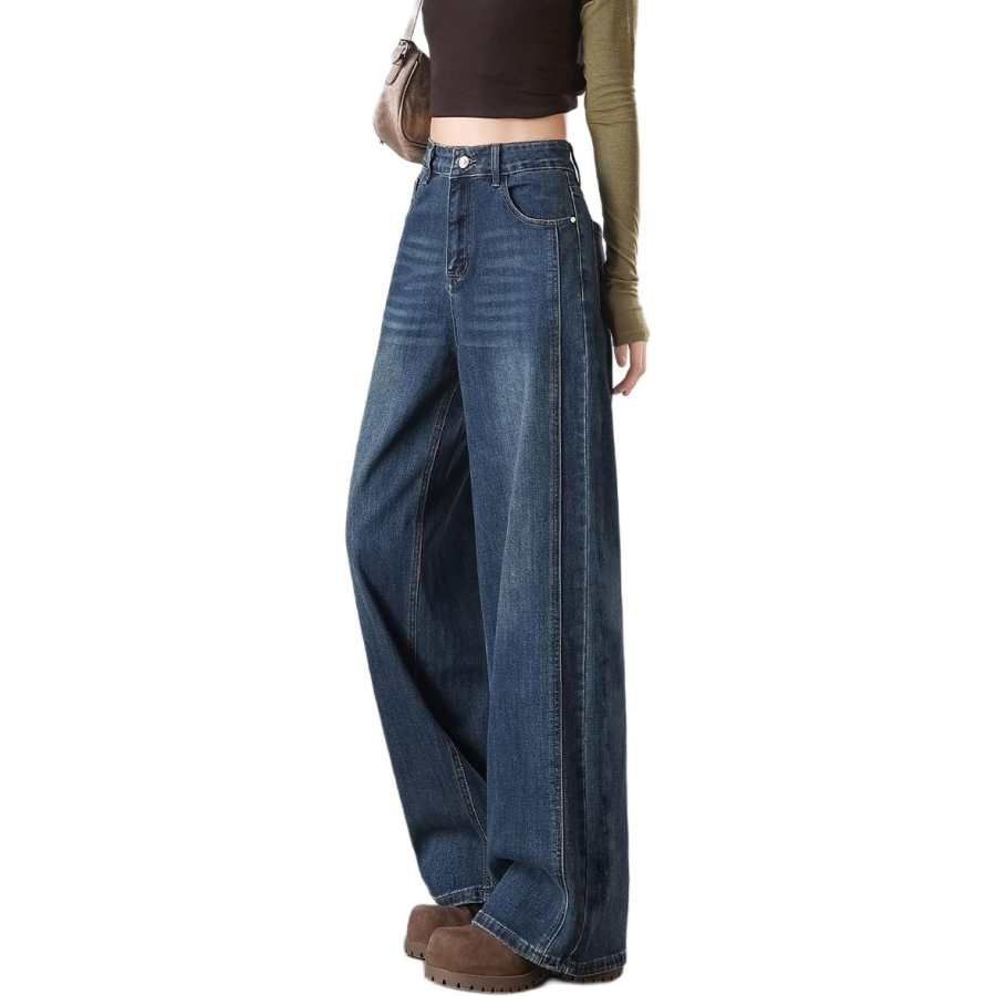 Tonlion Jeans Women's Blue Tone Moderate Wide Leg Pants
