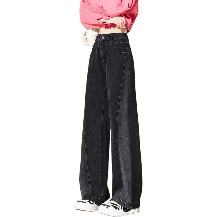 Tonlion Jeans Women's Black Moderate Wide Leg Pants