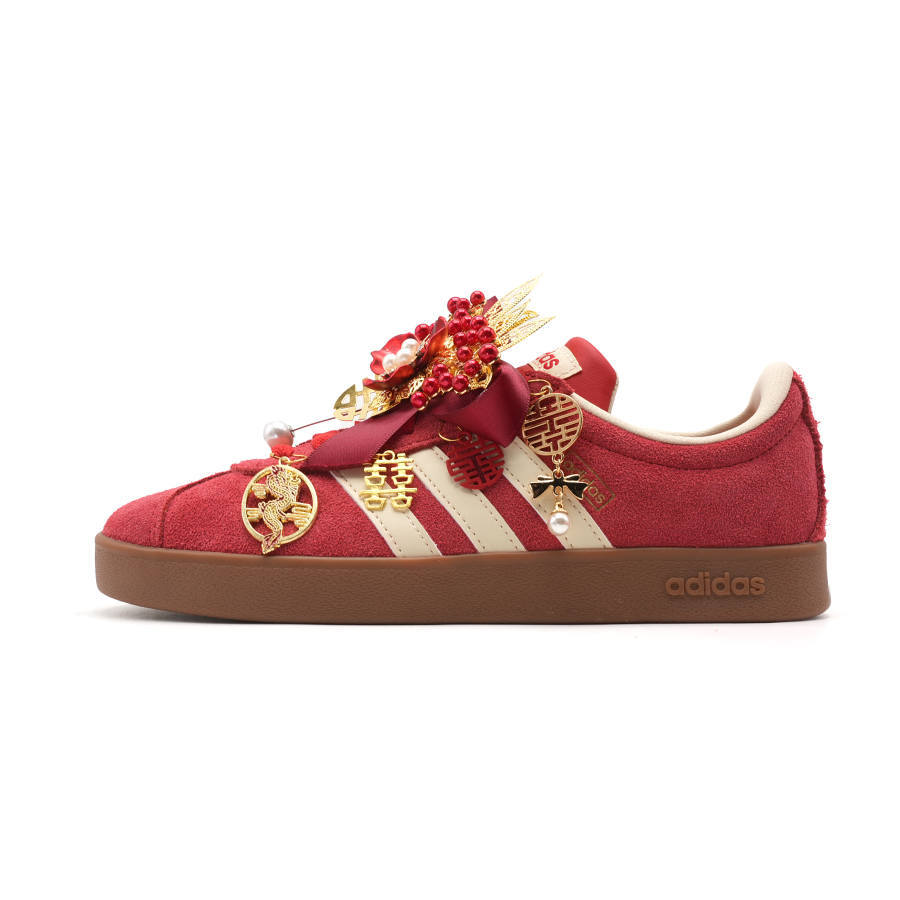 Adidas Adidas Vl Court Classic Match Made In Heaven Slip Resistant Cushioning Lightweight Low top Skateboard Shoes Unisex Red