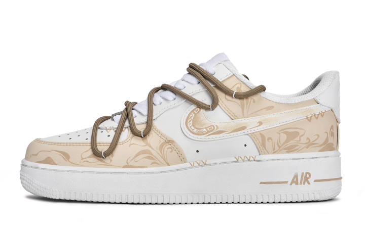 Nike Nike Air Force 1 811 Manufacturing, Calla Lily Low top Skateboard Shoes Unisex White Brown