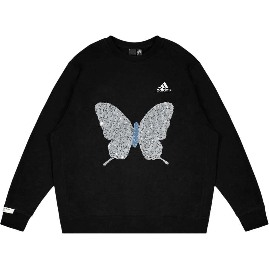 Adidas Adidas LABEL Sweatshirts Unisex Black Crew Neck Moderate Regular