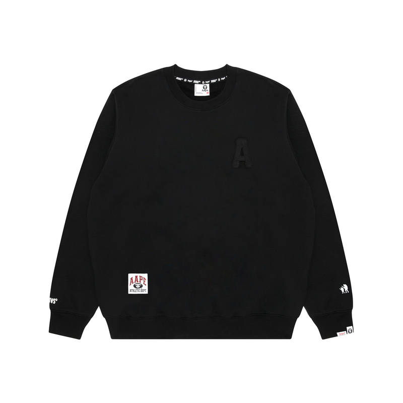 Aape Aape Sweatshirts Men's Black BKX Crew Neck Moderate Regular