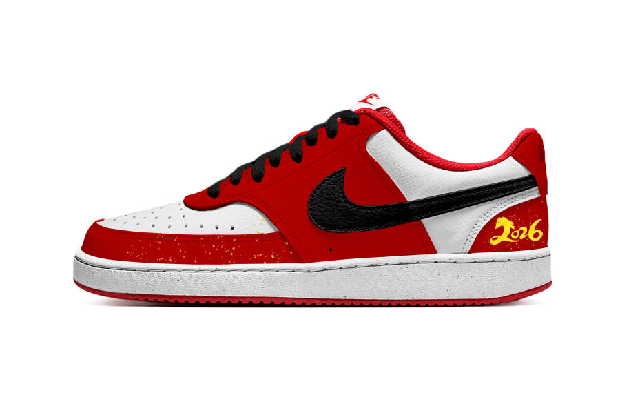 Nike Nike Court Vision Year Of The Horse Spring Festival Synthetic Leather Slip Resistant Abrasion Resistant Support
