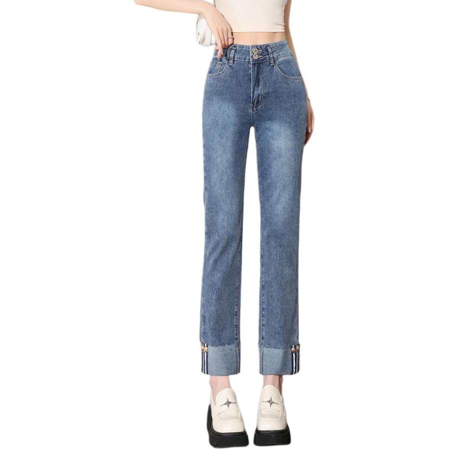 Tonlion Jeans Women's Medium Blue Moderate Straight Fit Pants