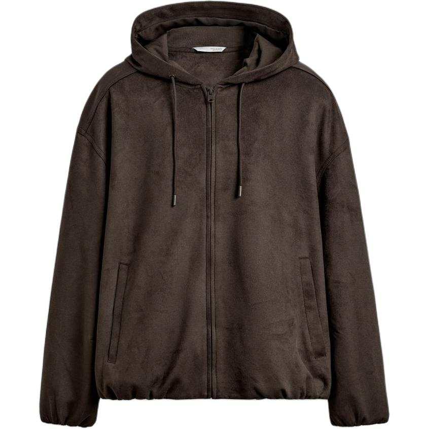 ZARA Jackets Men's Brown Hooded Non Detachable Moderate Other
