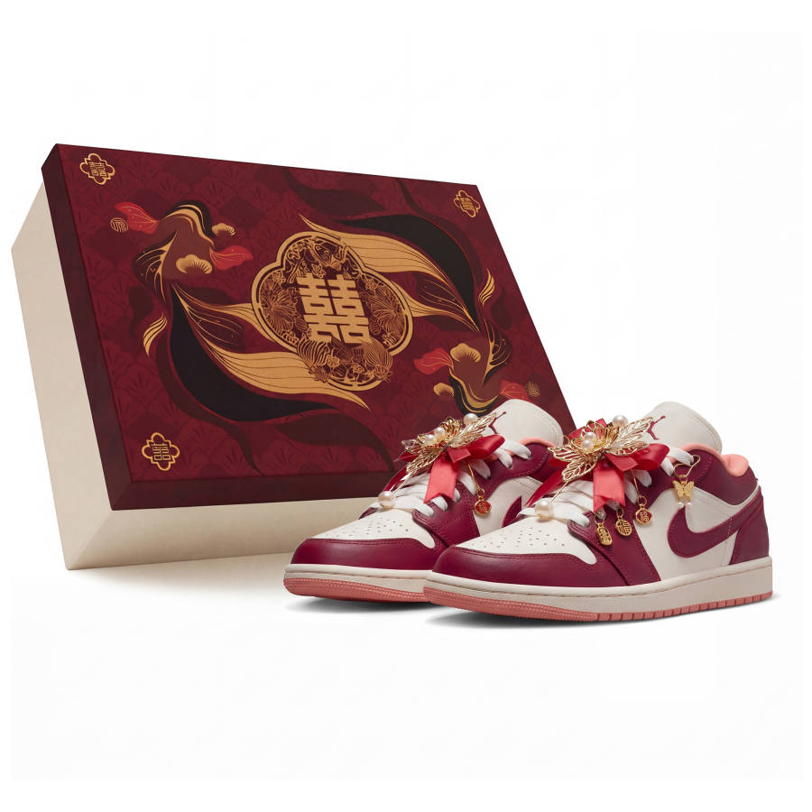 Jordan Jordan Air Jordan 1 Horse Year CNY Wedding Shoes, Three Times Lab, United Hearts, Red Beauty, Box Abrasion Resistant