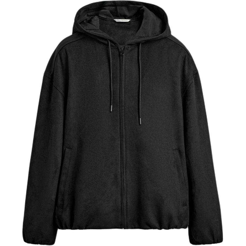 ZARA Jackets Men's Black Hooded Non Detachable Moderate Other