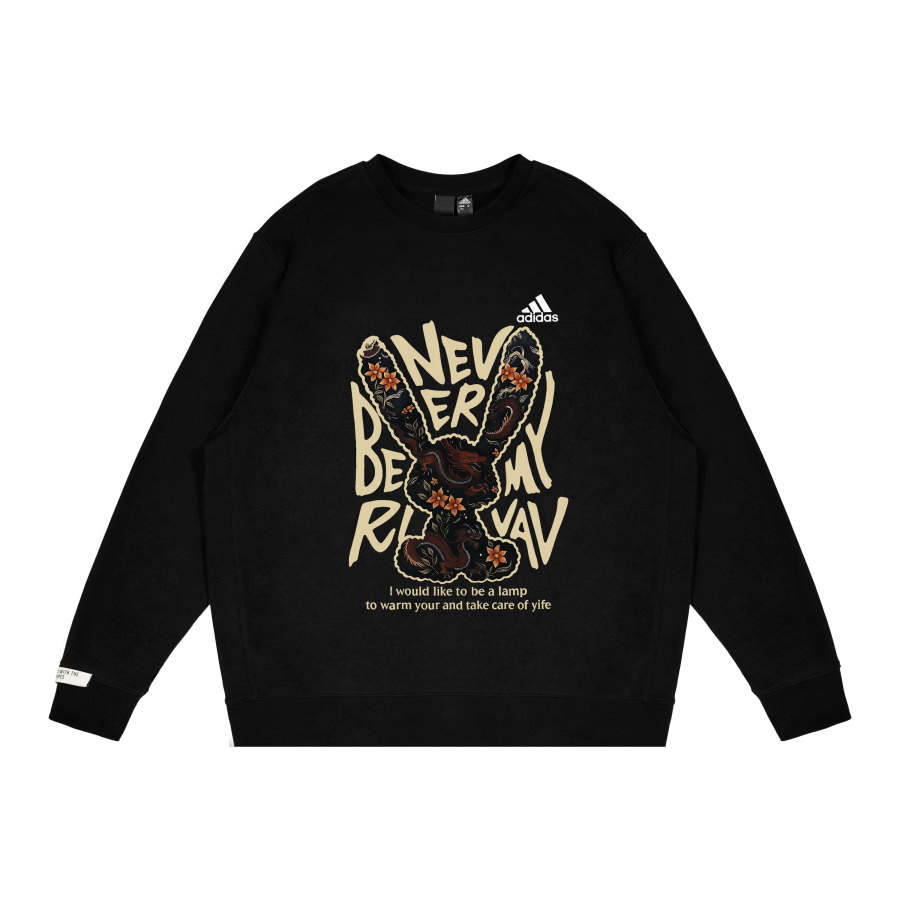 Adidas Adidas Sweatshirts Unisex Black Crew Neck Moderate Regular