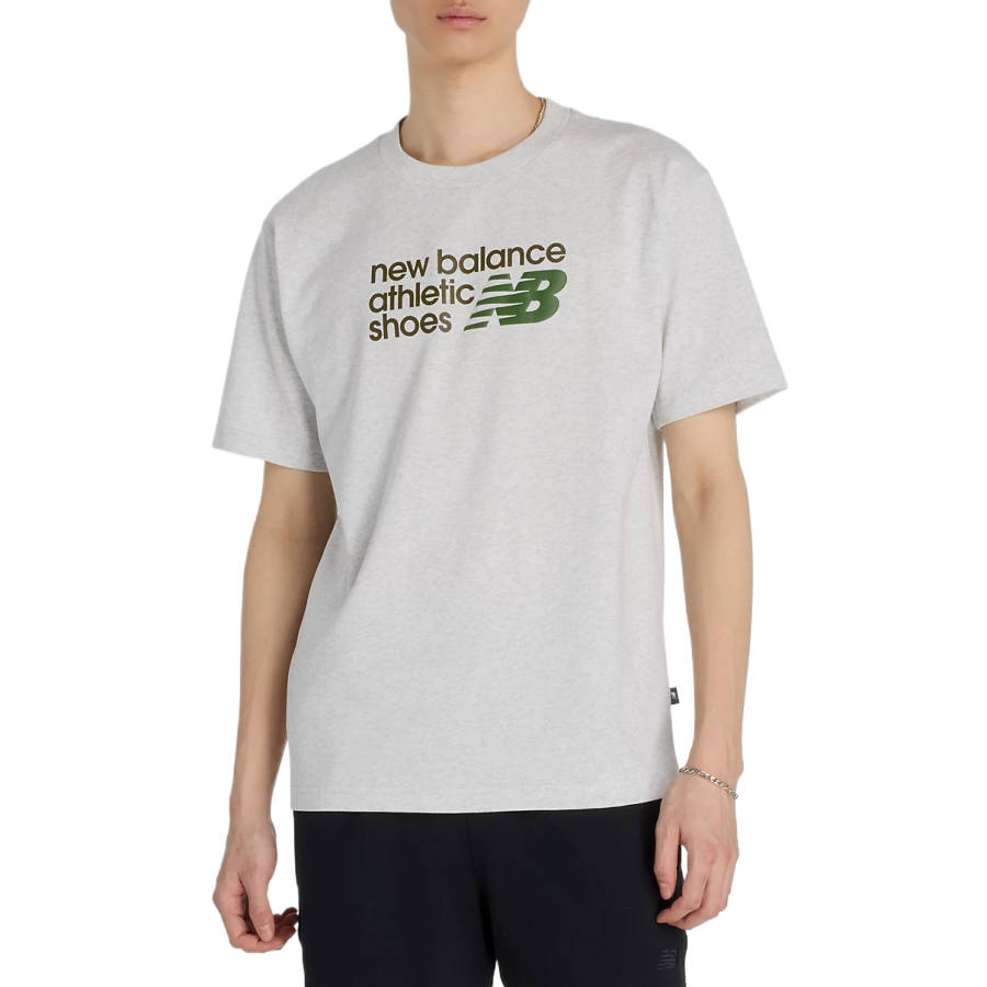 New Balance New Balance T Shirts Men's Gray Heather Crew Neck Moderate