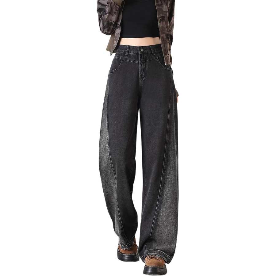 Tonlion Jeans Women's Black Moderate Wide Leg Pants
