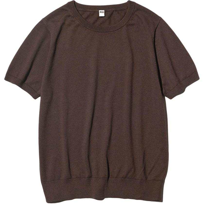 UNIQLO SS26 Knitwear Women's Dark Umber Crew Neck Moderate