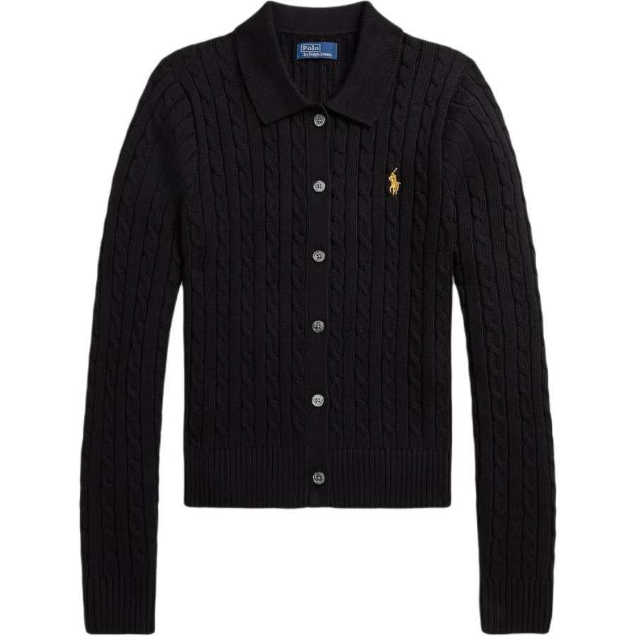 Polo Ralph Lauren 2026 New Year Collection Knitwear Slim Fit Women's Polo Black
