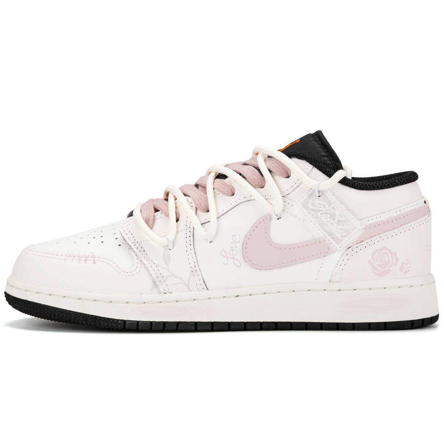 Jordan Jordan Air Jordan 1 Love In Full Bloom Slip Resistant Cushioning Abrasion Resistant Low top Children's Basketball Shoes