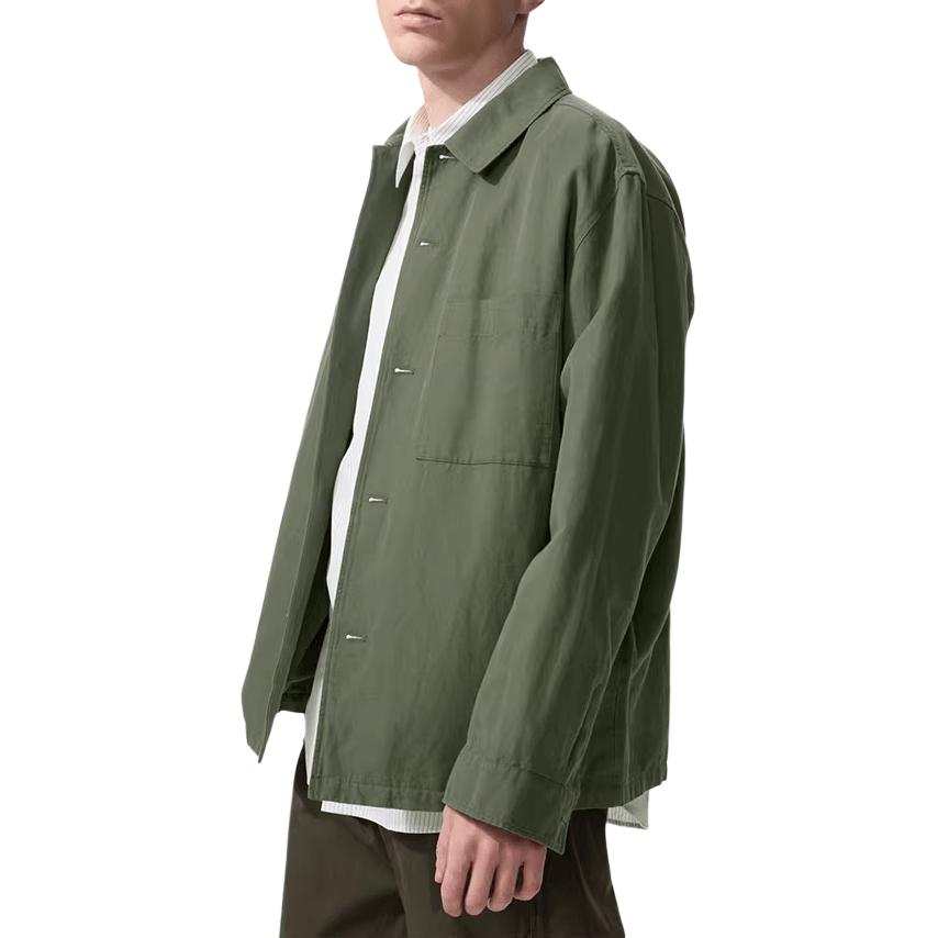 UNIQLO Shirts Unisex 57 Dark Olive Lapel Moderate