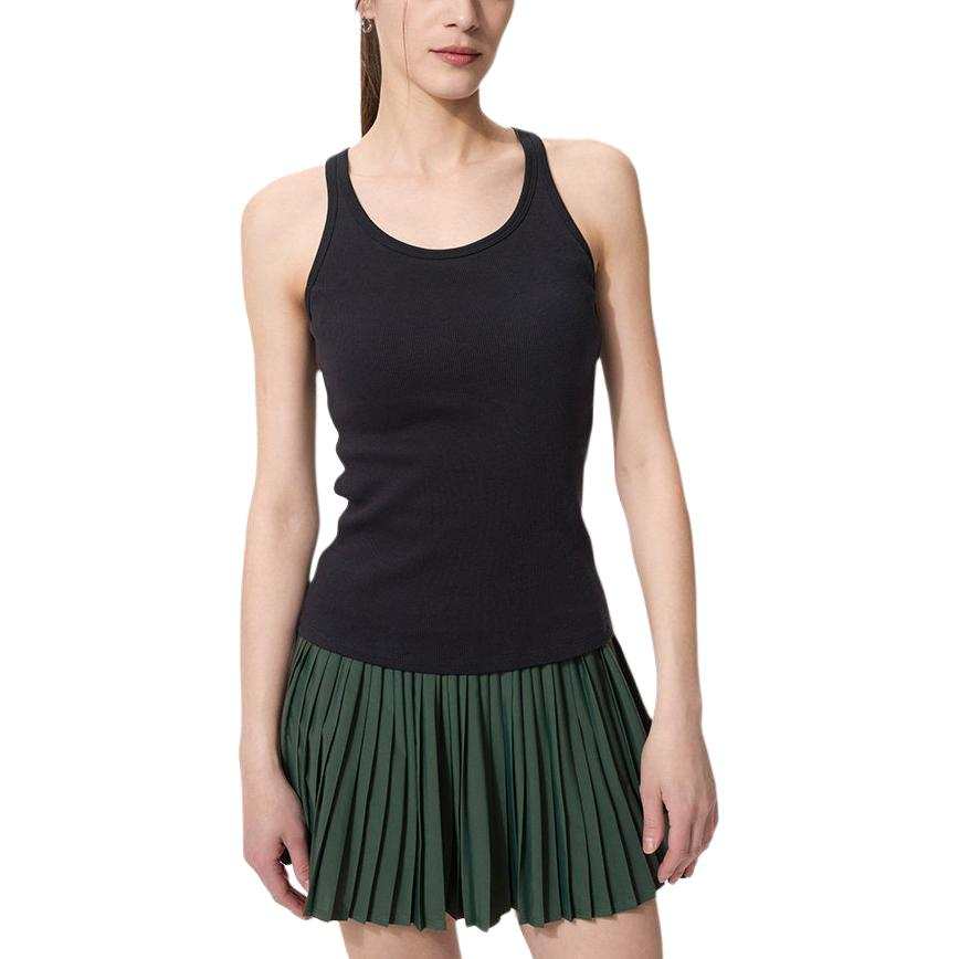 UNIQLO SS26 Tank Tops Women's Black U Neck Moderate Racerback