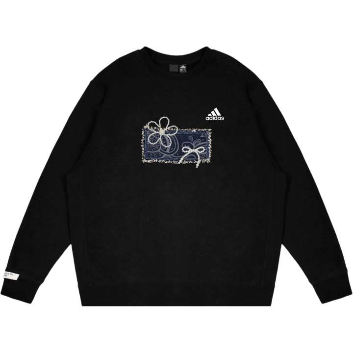 Adidas Adidas LABEL Sweatshirts Unisex Black Crew Neck Moderate Regular