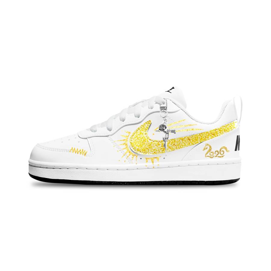 Nike Nike Court Borough Synthetic Leather Abrasion Resistant Low top Kids' Skateboarding Shoes Unisex