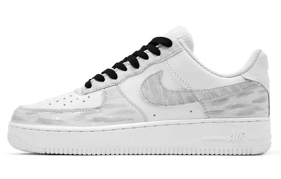 Nike Nike Air Force 1 Gray Track Cushioning Lightweight Slip Resistant Low top Skateboard Shoes Unisex Gray White