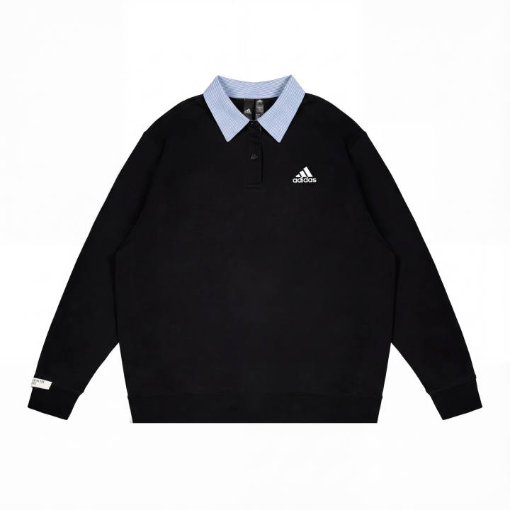 Adidas Adidas Sweatshirts Unisex Black Lapel Moderate Regular
