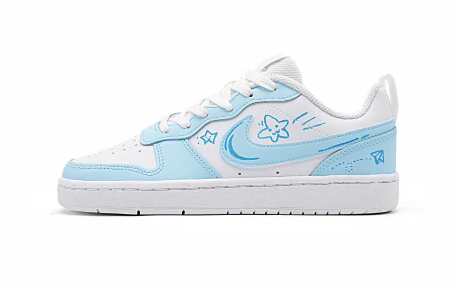Nike Nike Court Borough 2 Skateboard Shoes Unisex Low Top White/Blue