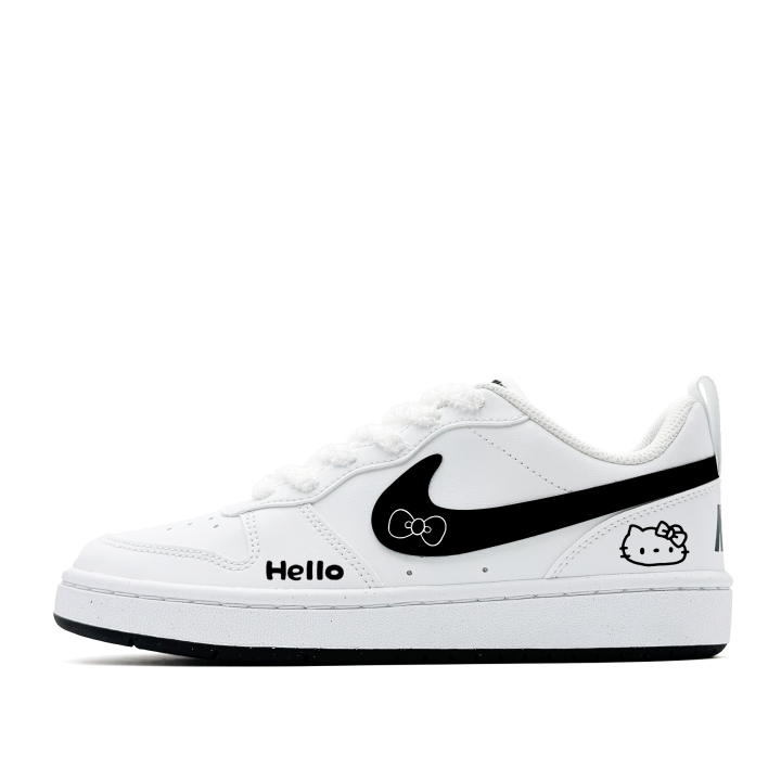 Nike Nike Court Borough Meowth Attack, Cute, Girlish, Sweet Style, Cartoon, Anti Aging, Campus Synthetic Leather