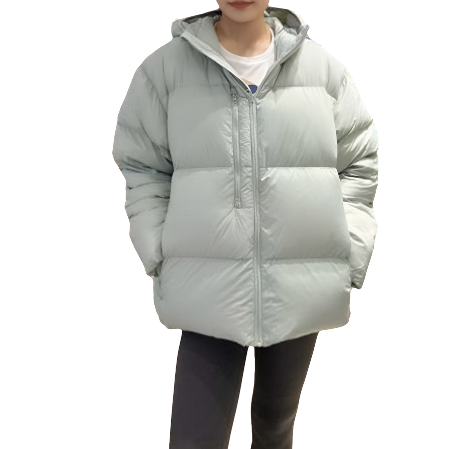 ASICS ASICS Down Jackets Women's Light Gray Hooded Moderate Down Jacket