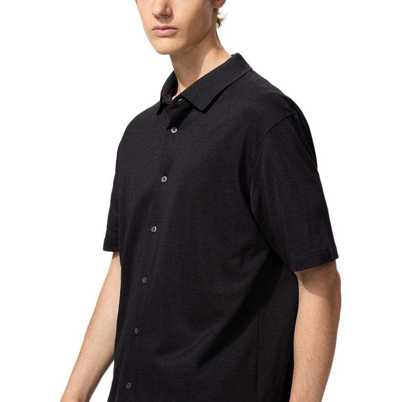 UNIQLO SS26 Shirts Unisex Black Lapel Moderate
