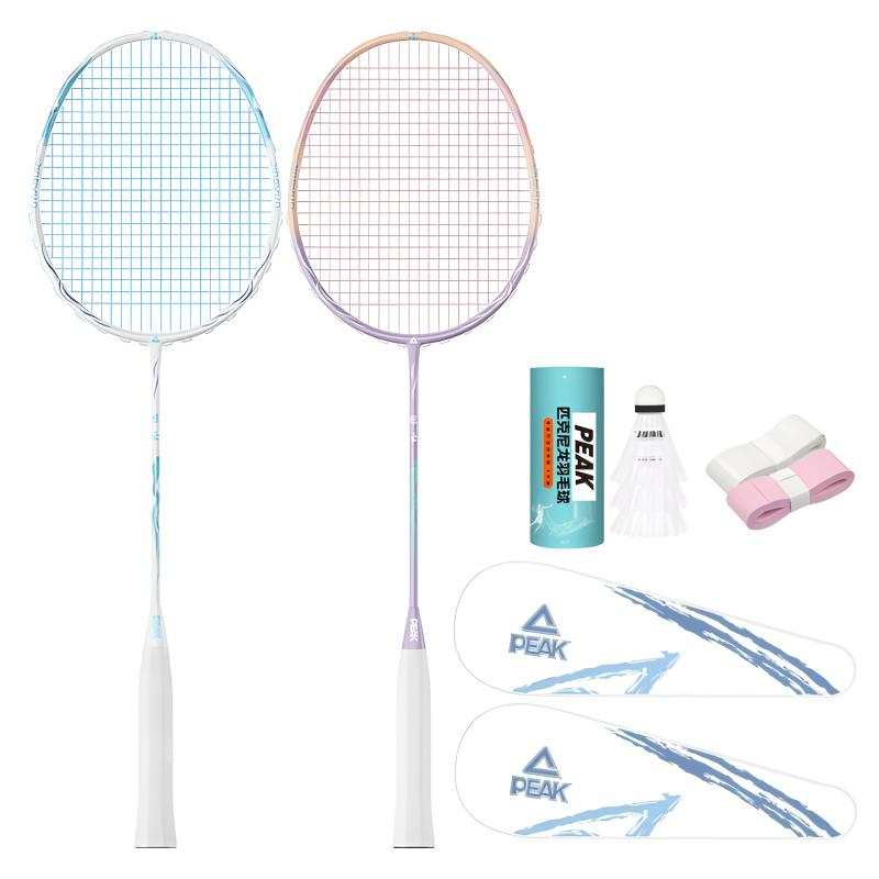 PEAK Full Carbon Badminton Rackets Speed Type Enhanced Swing Speed Advanced Level 675MM Unisex 4U/G5