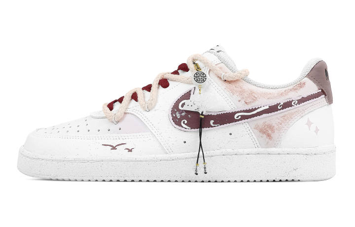 Nike Nike Court Vision 1 Sunset Abrasion Resistant Low top Skateboard Shoes Men's Pink White