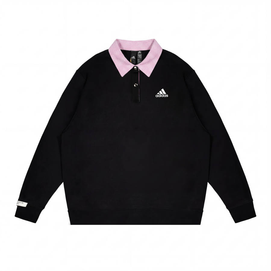 Adidas Adidas Sweatshirts Unisex Black Polo Collar Moderate Regular