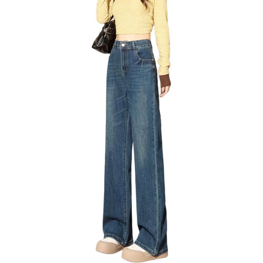 Tonlion Jeans Women's Blue Tone Moderate Wide Leg Pants