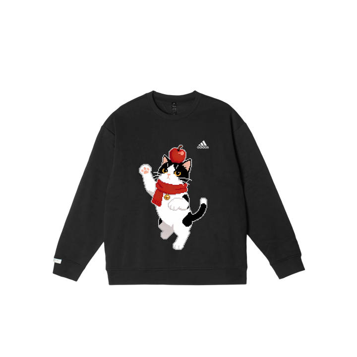 Adidas Adidas LABEL Sweatshirts Unisex Black Crew Neck Moderate