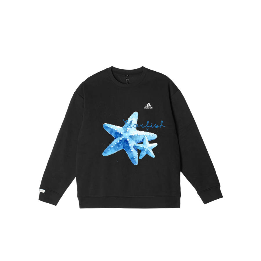 Adidas Adidas LABEL Sweatshirts Unisex Black Crew Neck Moderate