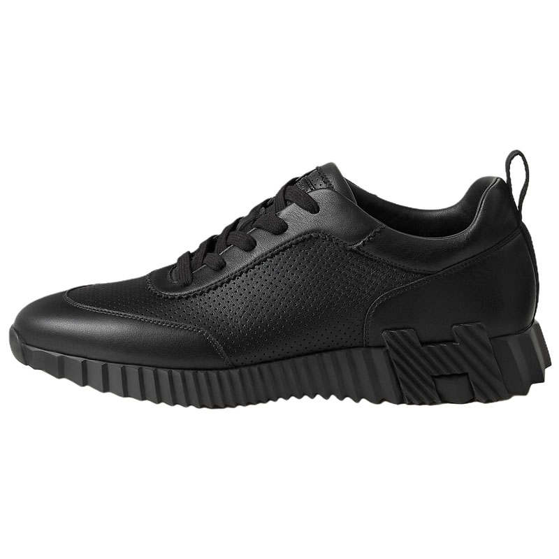 HERMES Bouncing Calfskin Low top Casual Shoes 4cm Men's Black