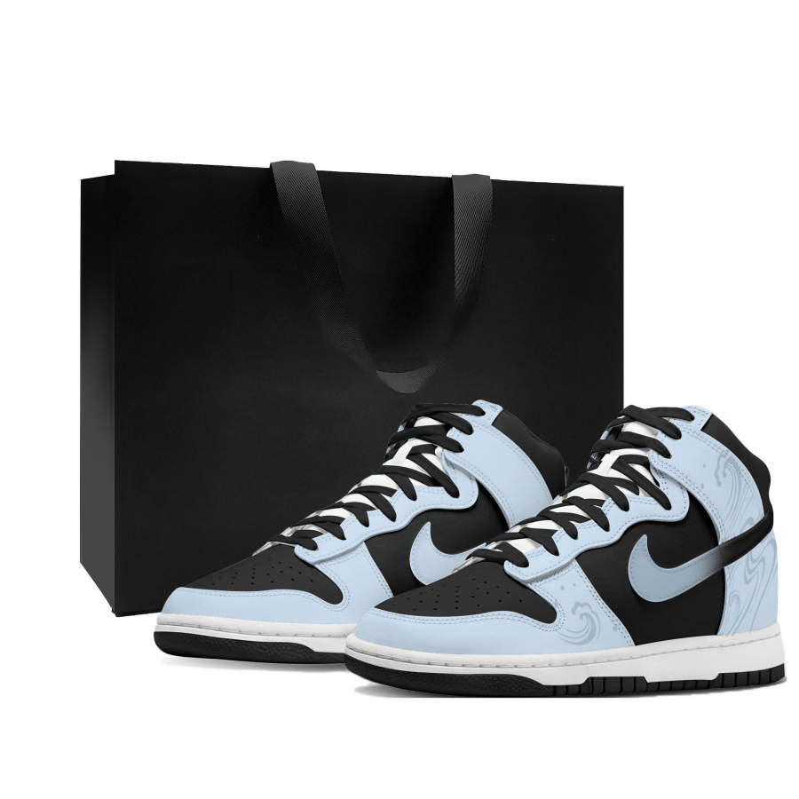 Nike Nike Dunk Thermal Cushioning Abrasion Resistant High top Skateboard Shoes Women's Black Blue