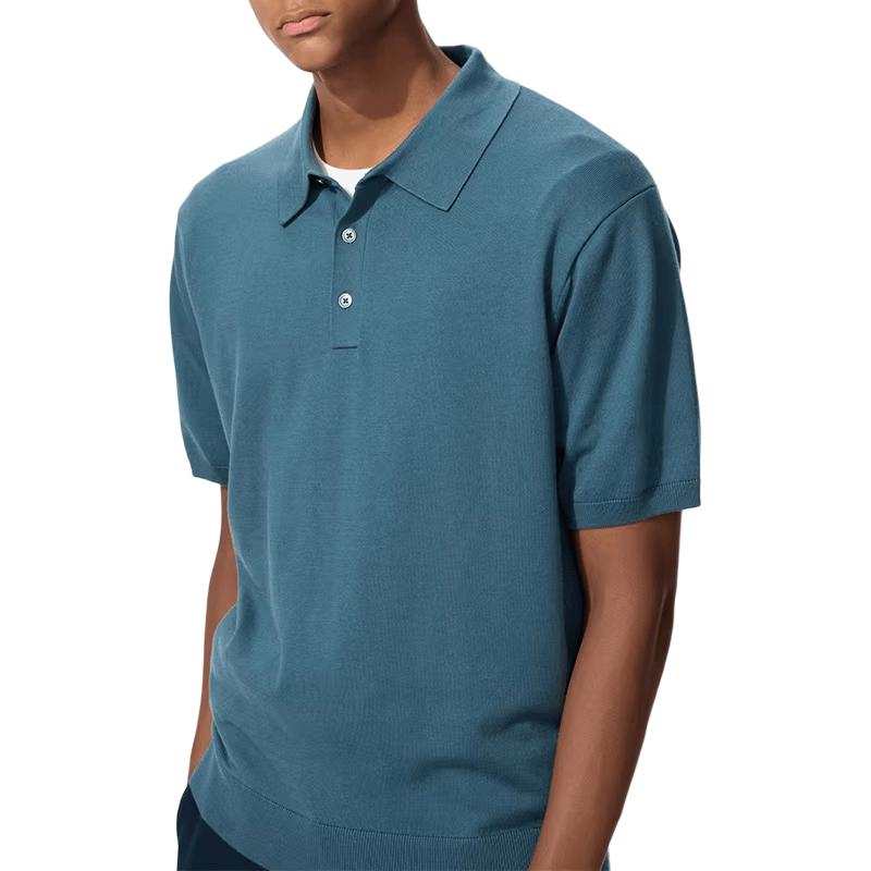 UNIQLO Polo Shirts Unisex 64 Lake Blue Moderate