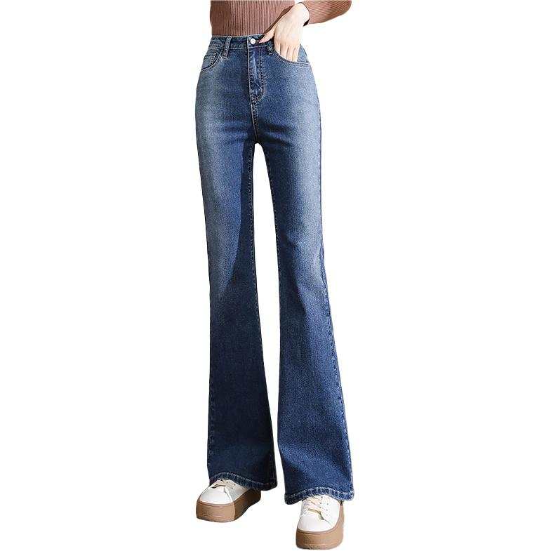 Tonlion Jeans Women's Dark Blue Moderate Flared Pants