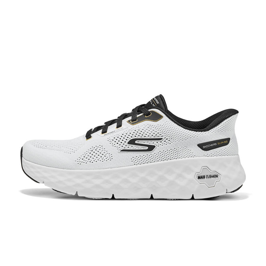Skechers Breathable Lightweight Support Cushioning Balance Anti Rollover Low top Running Shoes Men's White Gray