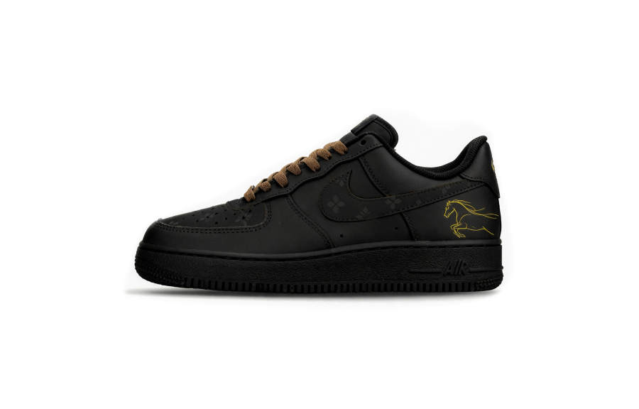 Nike Nike Air Force 1 Paisley King Low top Skateboard Shoes Unisex Black