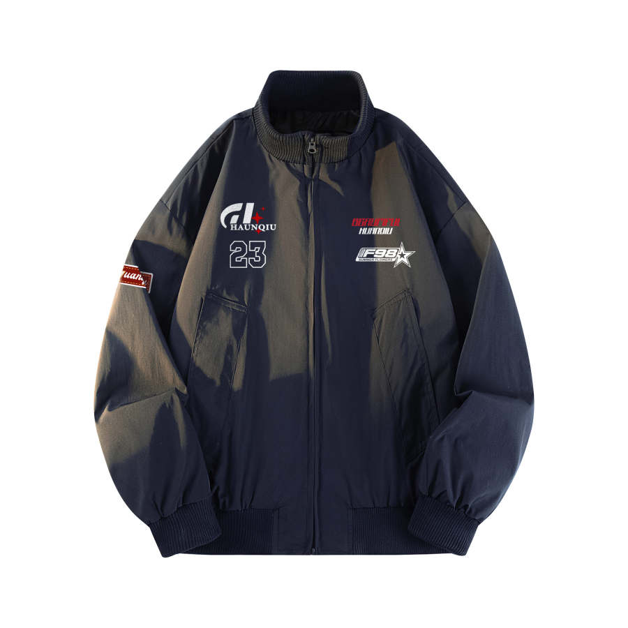 HUANQIU Puffer Jackets Unisex Stand Collar Thickened Puffer Jacket