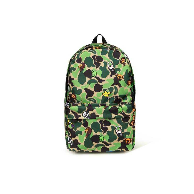 BABY MILO STORE BY A BATHING APE Cartoon Pattern Fabric Backpack Regular Unisex Multicolor