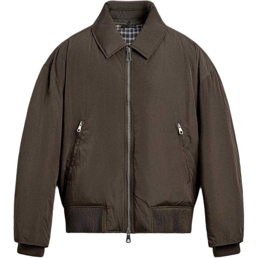 ZARA ZARA Puffer Jackets Men's Dark Brown Lapel Thin