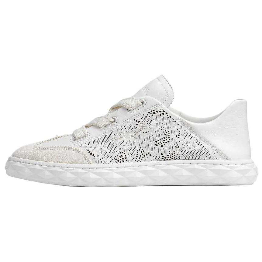 Jimmy Choo Diamond Light Flex F Low top Skateboard Shoes Women's Dark White Color
