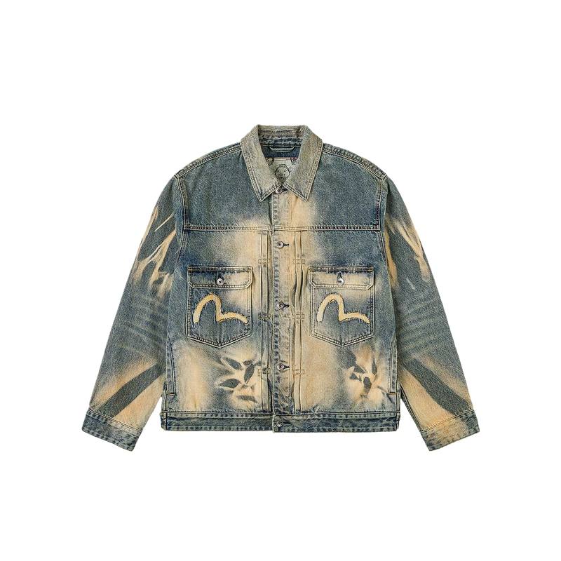 EVISU EVISU Denim Jackets Men's Denim Blue Lapel Moderate Other