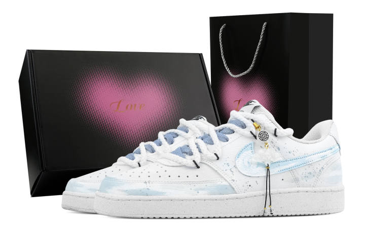 Nike Nike Court Vision 1 Crushed Jade Cigarette, Heart Box Abrasion Resistant Slip Resistant Low top Skateboard Shoes Men's