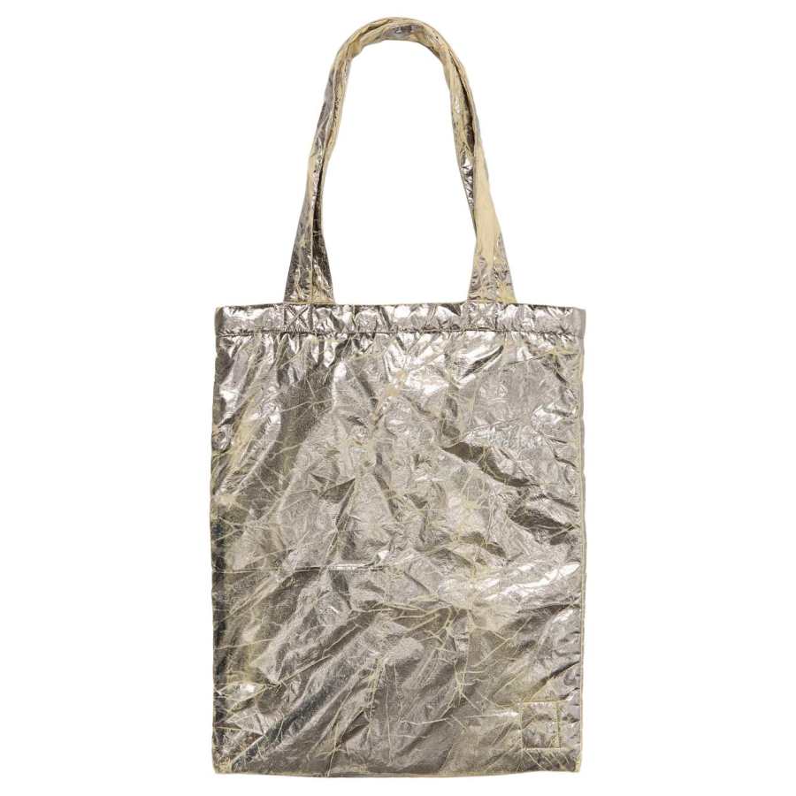 Rick Owens palladium foil shopper tote bag